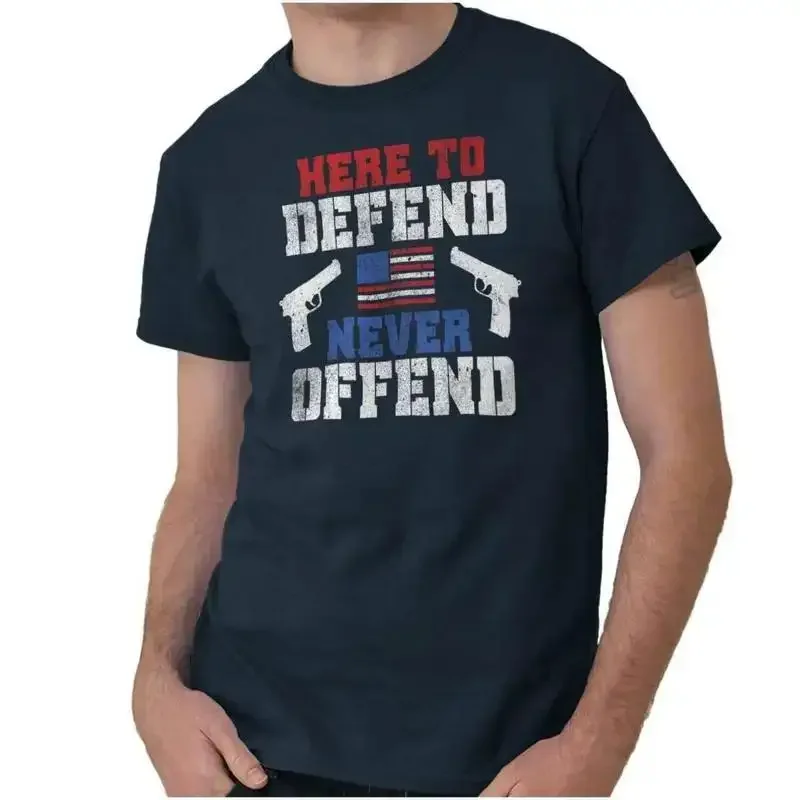 Protect The 2nd Amendment 2A American Flag Womens or Mens Crewneck T Shirt Tee