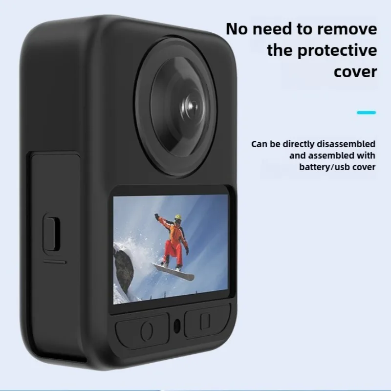حافظة من السيليكون لـ DJI Osmo 360 مقاومة للماء ومضادة للسقوط ومقاومة للبقع ملحقات الكاميرا الرياضية حافظة عدسات لـ DJI Osmo 360