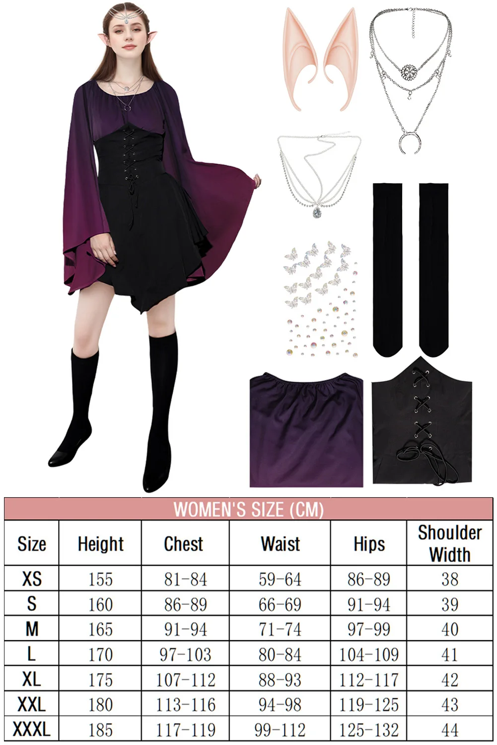 Halloween Medieval Cosplay Corset Dress Renaissance Fairy Elf Viking Cosplay Costumes Women Flare Sleeve Gown Princess Dress