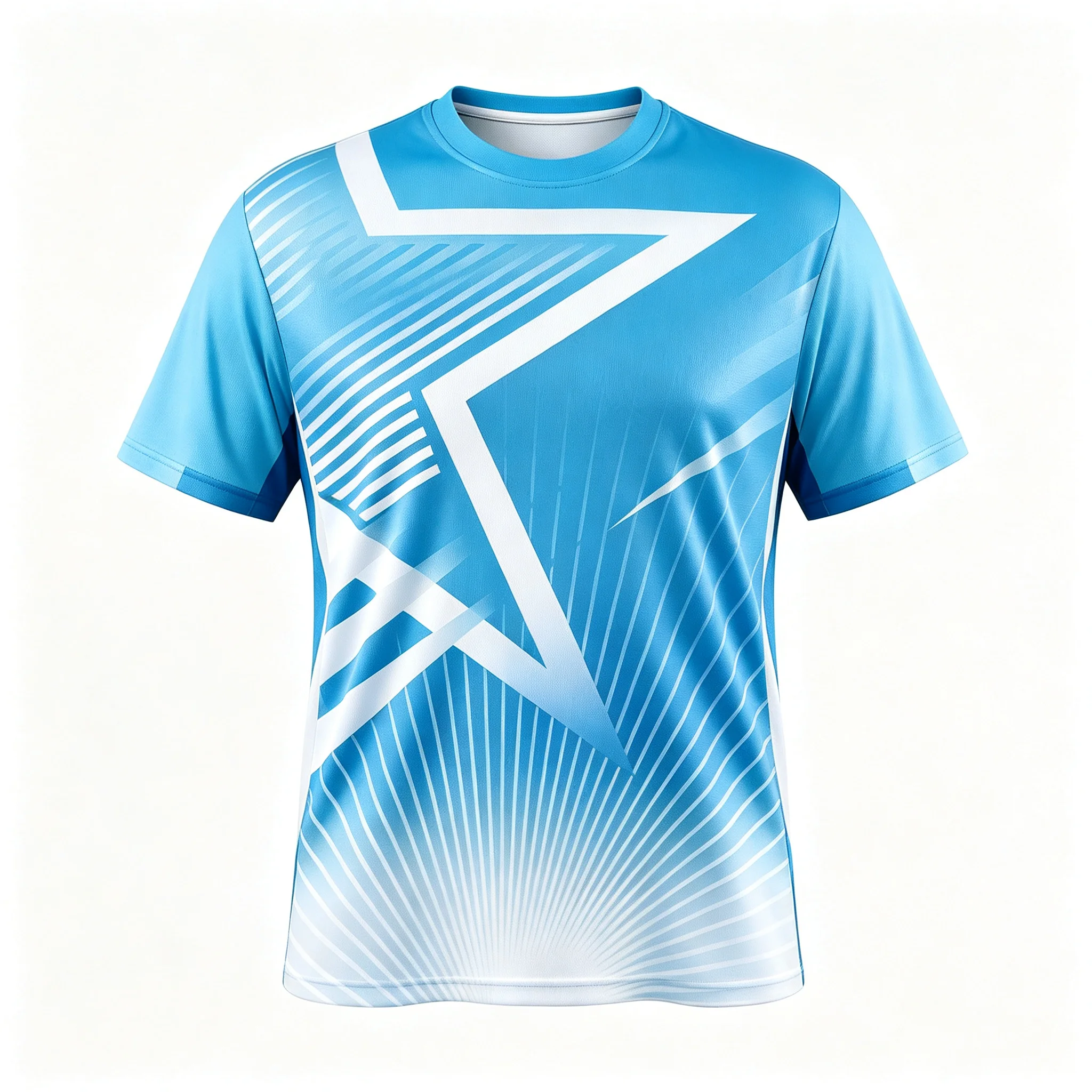 Men's football sports jersey, radial gradient lines, breathable outdoor training competition fitness short sleeved T-shirt