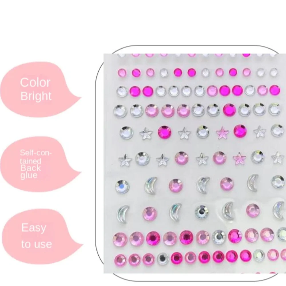 Stage Decoration Moon Star Makeup Sticker Crystal Jewel Face Gems Kid Nail Art Decoration