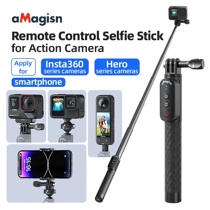 aMagisn action camera Bluetooth remote control selfie stick Shadowstone Insta360 mobile phone GoPro accessories