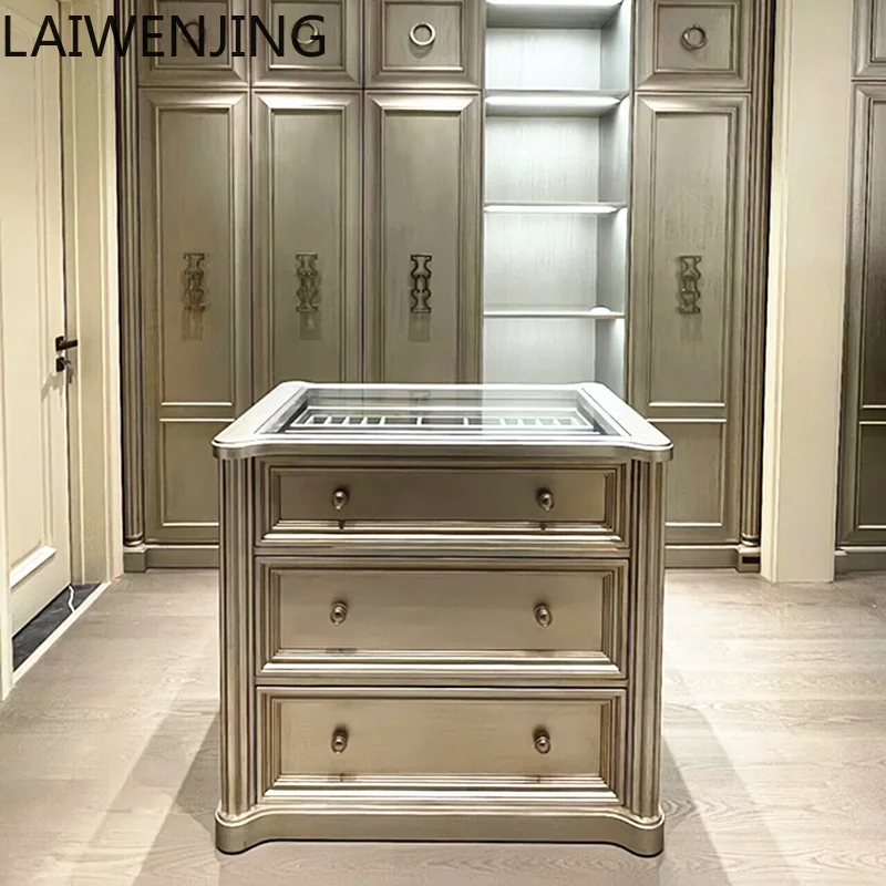 

MJY American all-solid wood Zhongdao living room decoration light luxury display storage cabinet