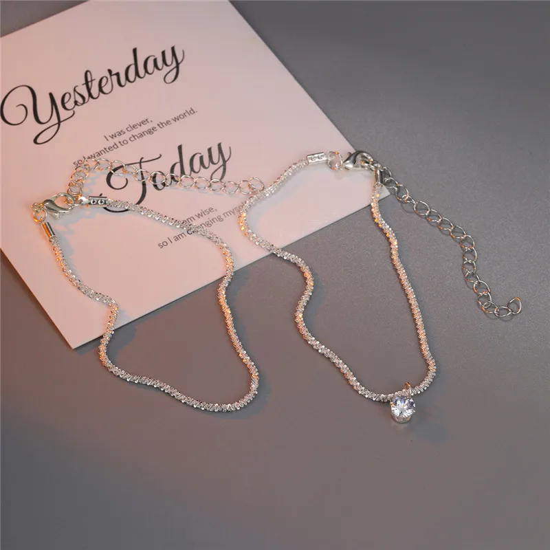 2pcs Simple Elegant Copper Anklets for Women, Beach Ready