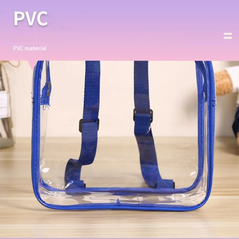 

Fashion Waterproof Clear Backpack Small Transparent Cell Phone Bag Zipper PVC Backpack Summer