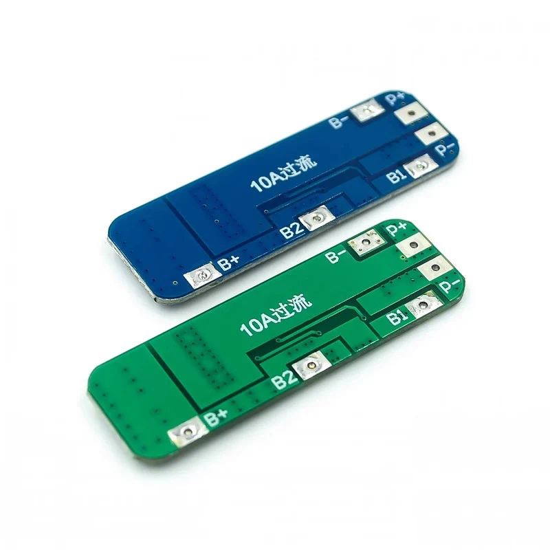 3S 12V 18650 10A BMS Li-ion Lithium Battery Protection Board Circuit Charger - Electric Blue/Green - 10.8V-11.1V-12.6V