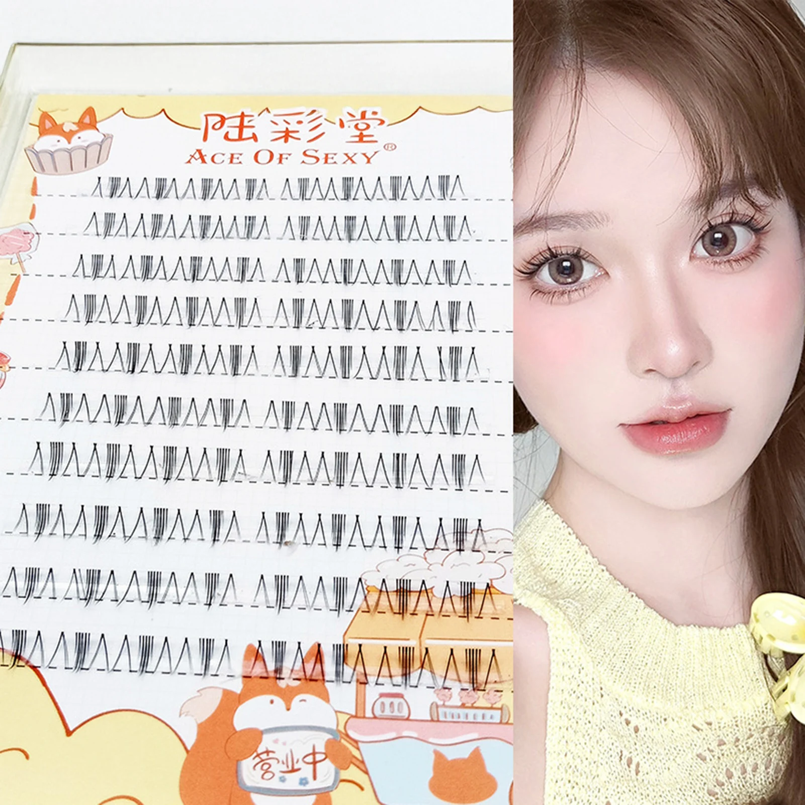 6-7 ミリメートル空気下まつげ妖精偽まつげセグメント化されたナチュラル下まつげマンガ下まつげメイクアップまつげメイクアップツール