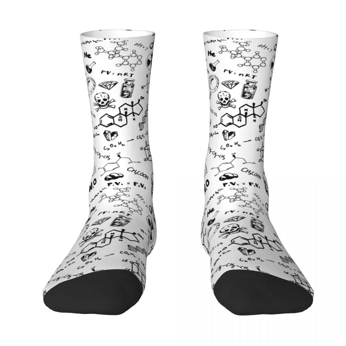 Science Chemistry Pattern Socks Spring chemical elements Stockings Funny Women Men Comfortable Socks Design Running Sports Socks