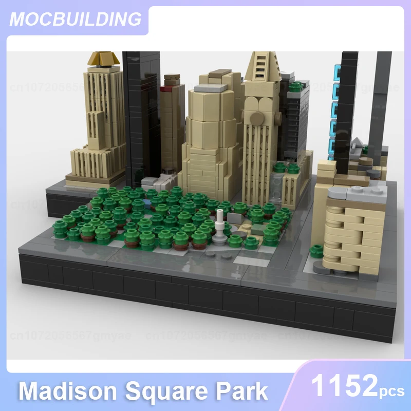 Madison Square Park NYC MOC Building Blocks Model DIY Assemble Bricks Architecture Educational Creative Xmas Toys Gifts 1152PCS