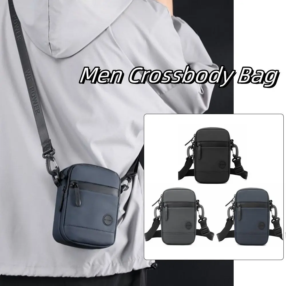 

Повседневная квадратная мужская сумка через плечо на одно плечо, однотонная мужская нагрудная сумка, многофункциональная нейлоновая поясная сумка с защитой от брызг, уличная сумка