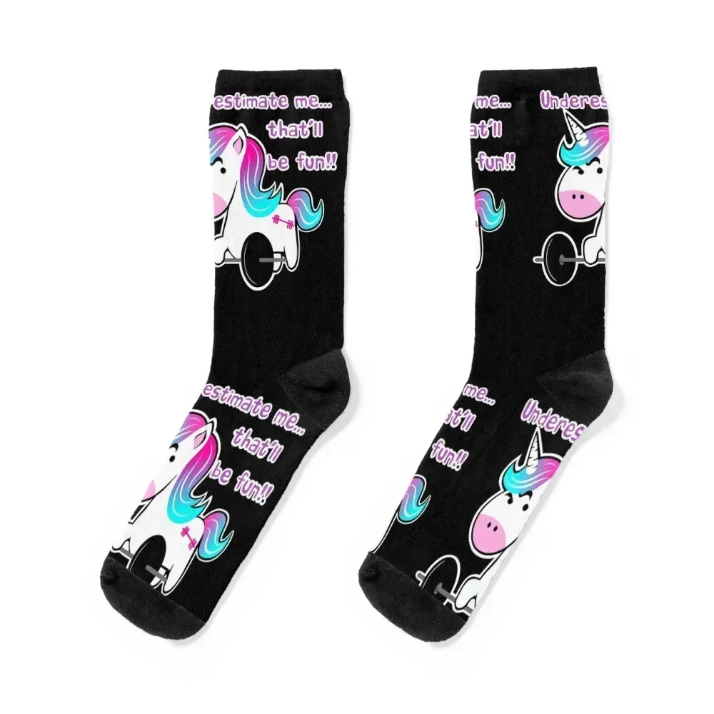 

Unicorn Weightlifting Goals Socks cute with print Rugby Boy Socks Women's