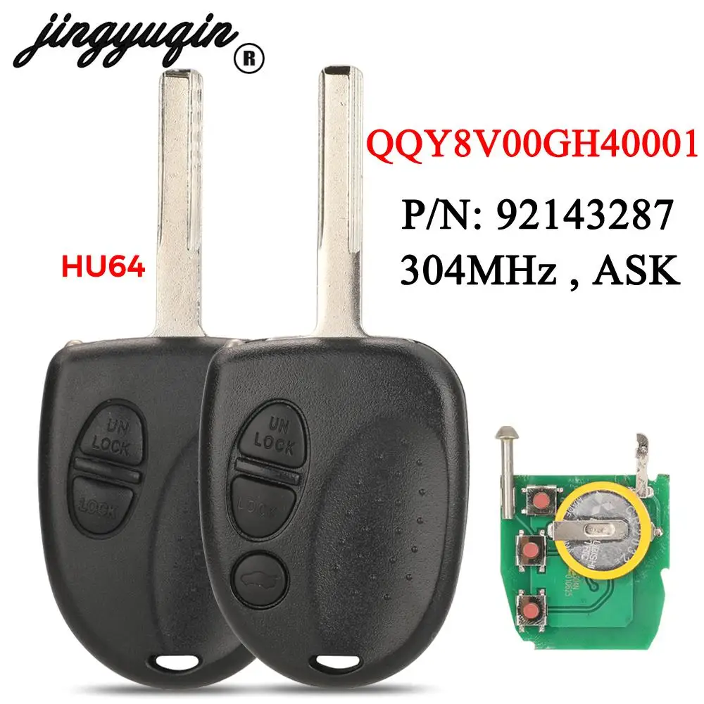 

jingyuqin 2/3 Button 304MHz Remote Car Key QQY8V00GH40001 for Chevrolet Caprice Lumina 1999-2006 Holden Commodore VS VR VT VZ VY