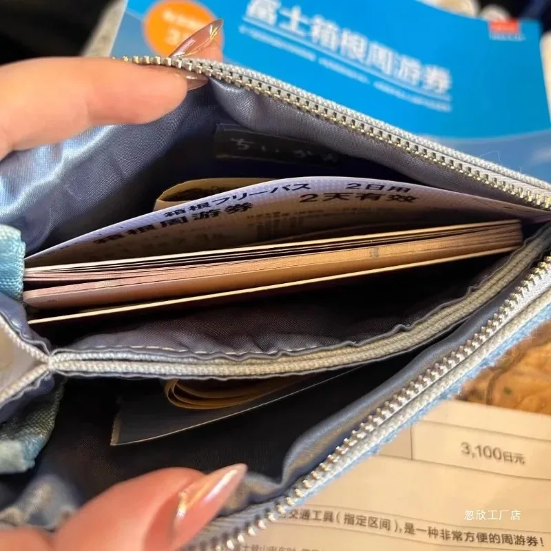 Chiikawa Plush Wallet Hachiware Usagi Cartoon Kawaii Embroidery Zipper Cosmetic Bag Pencil Case Coin Storage Women Girls Gifts