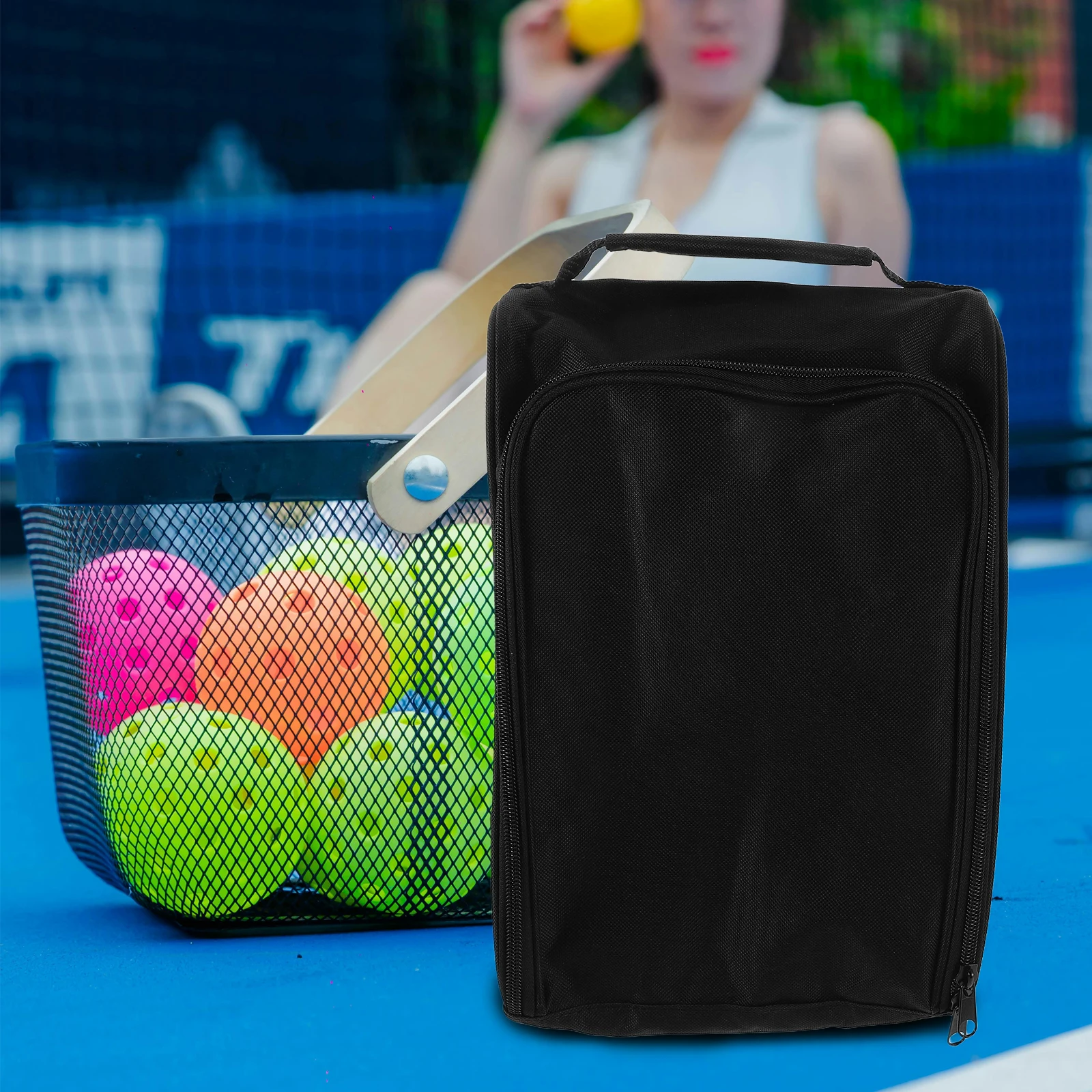 Zippered Golf Shoe Travel Case Spacious Shoe Bag for Sports Golf Accessories Storage Carrier with Ventilation Unisex Design