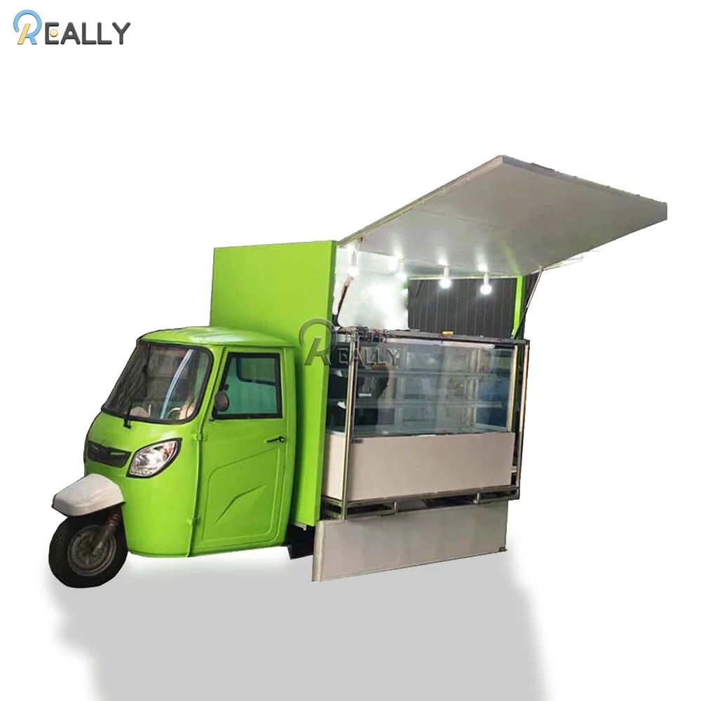 Factory Price Ice Cream Food Cart Mobile Cart Kiosk Tricycle Piaggio Ape Truck