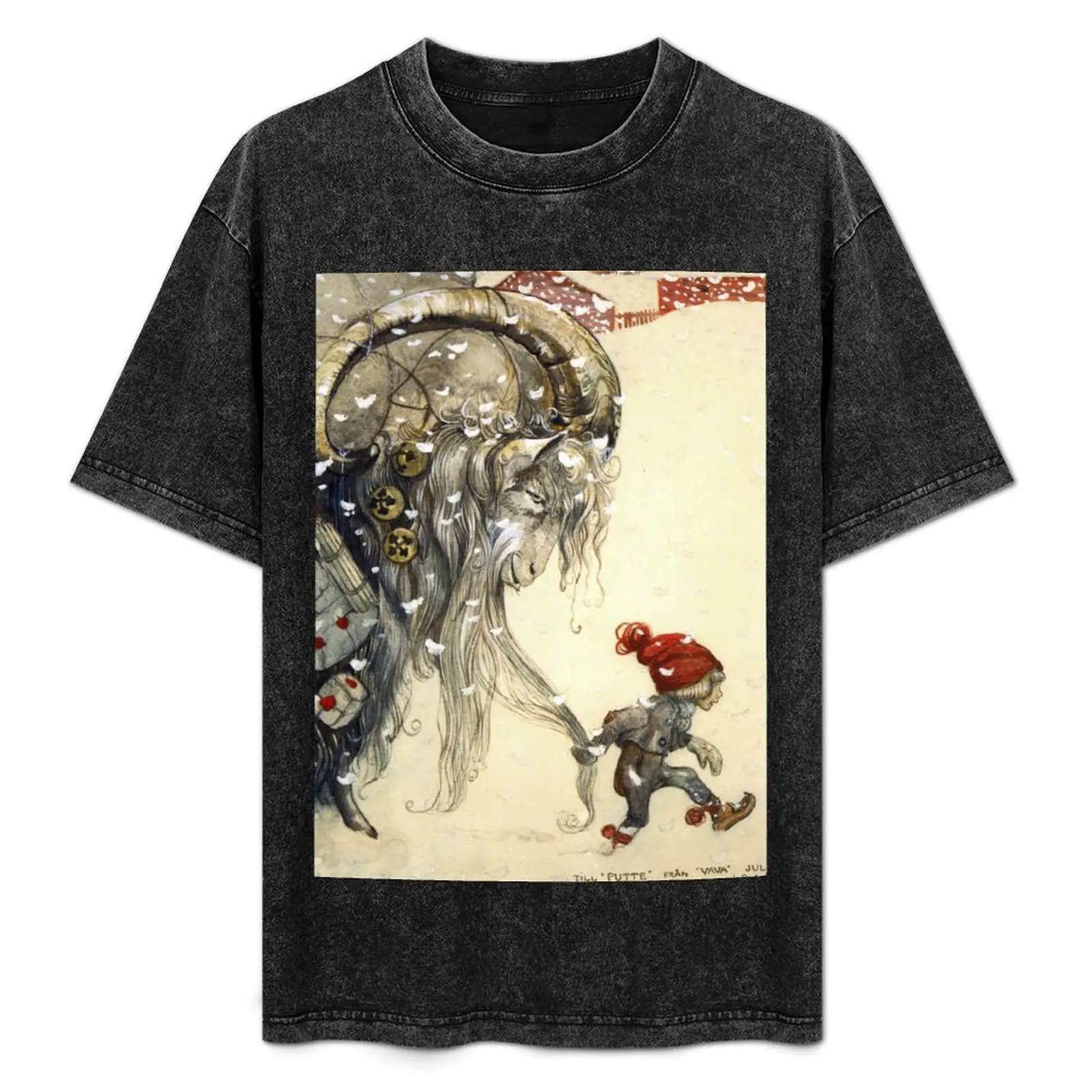 Yule Goat - John Bauer Christmas T-Shirt plus size tops customizeds summer top quick-drying mens cotton t shirts