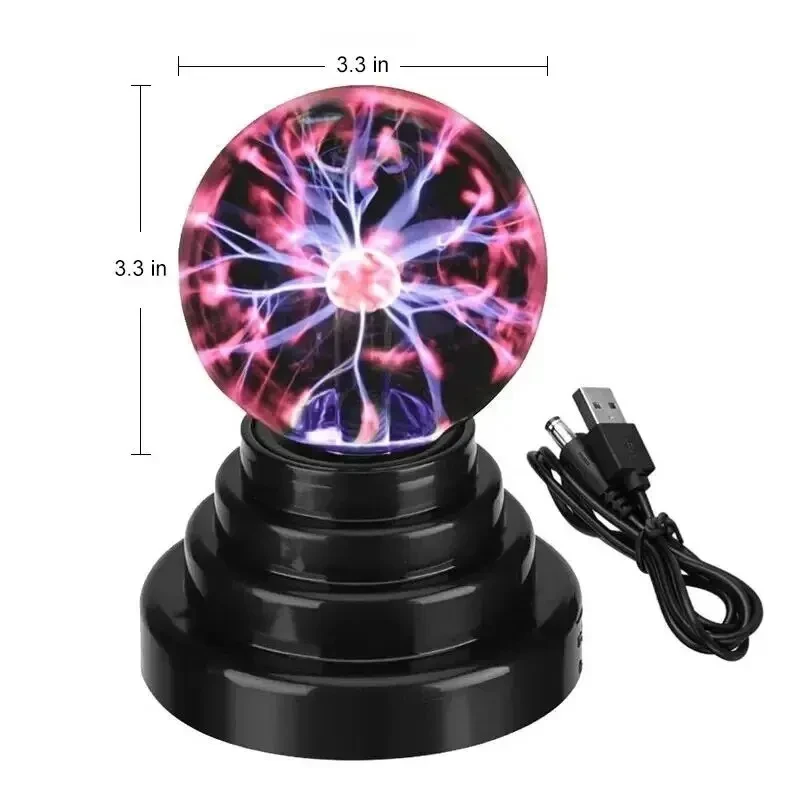 3/4/5/6 Inch Magic Plasma Ball Lamp LED Sfeer Nachtlampje Alleen Aanraakgevoelig Glas Plasma licht Slaapkamer Decor Kinderen Geschenken