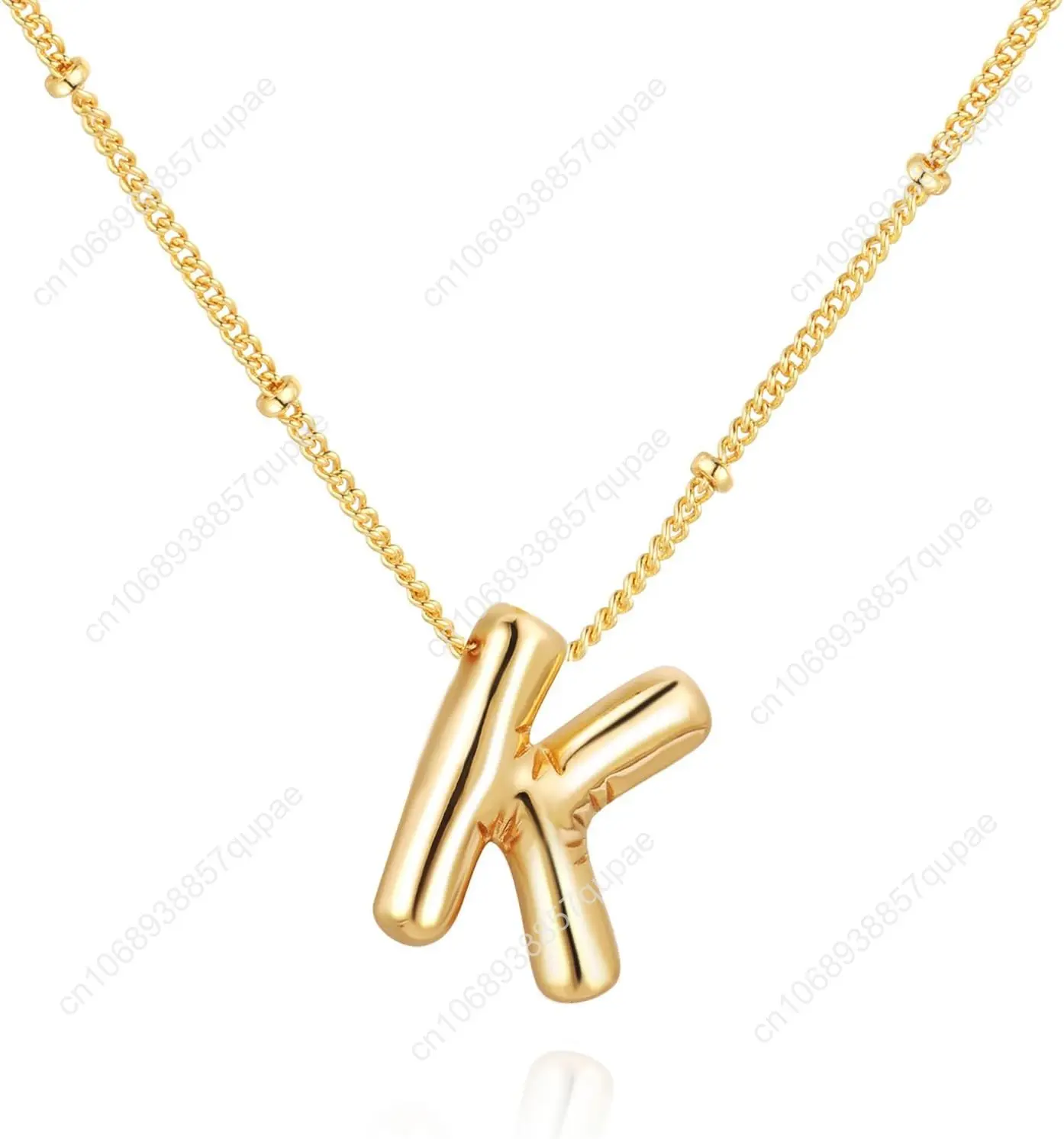 

Bubble Letter Necklace Balloon Initial Necklaces for Women Dainty Alphabet Pendant 14K Gold Plated Puffy Name Personalized Jewel