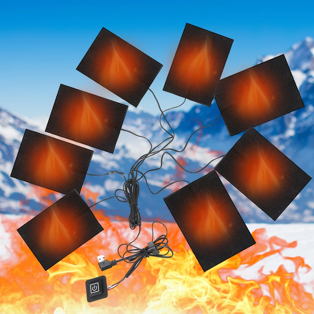 

3 Levels Jacket Heater Pads USB Heating Pads Vest Heater for DIY Heated Clothing for Outdoor Winter Camping Hiking Ski Cycling