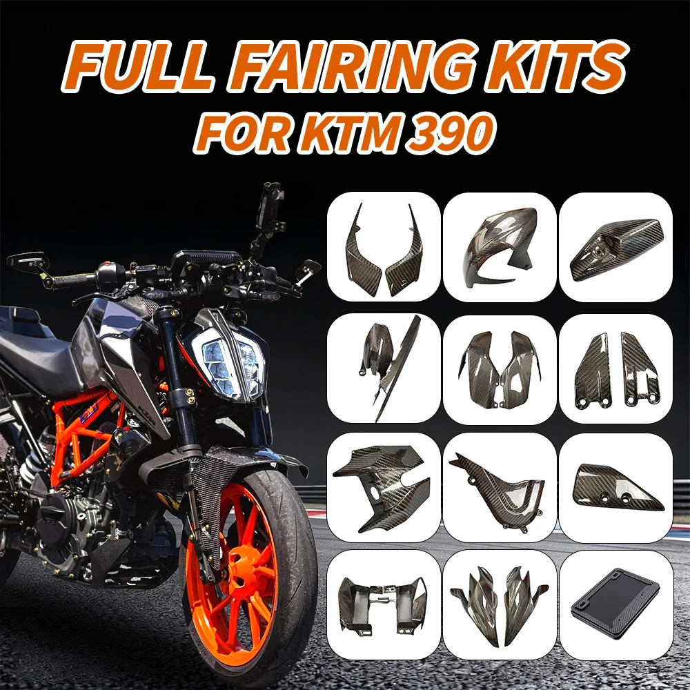 Kit carenatura completa per KTM 390 DUKE 2018-2023 Parafanghi retrofit in fibra di carbonio 3K Copertura protettiva Accessori moto