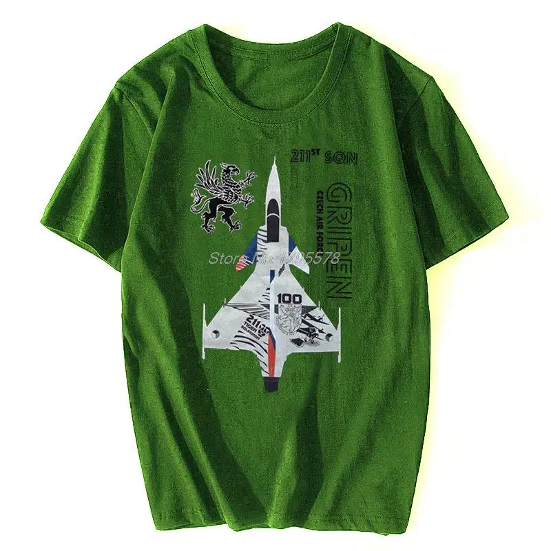 Czech Air Force 211 SQN JAS-39 Gripen Fighter T-Shirt T Shirt Men Cotton Tees Tops Harajuku Streetwear