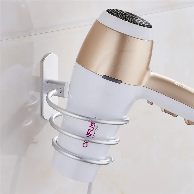 

Hair Dryer Rack Hole Free Bathroom Toilet Wall Mounted Wall Storage Bracket Hanger Hair Dryer Rack