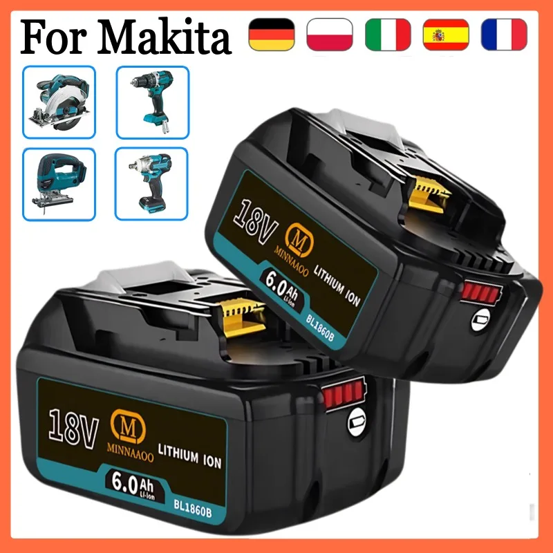 

100% подлинный аккумулятор для Makita 18 В, 6000 мАч, литий-ионный BL1860B BL1850 BL1830 Сменный пакет LXT