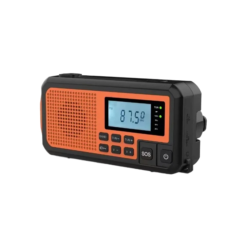 

Радиоприемник с USB/аккумуляторным питанием, аварийный фонарь-прожектор LED, AM/FM/SW, портативный, пластиковый, для выживания на природе