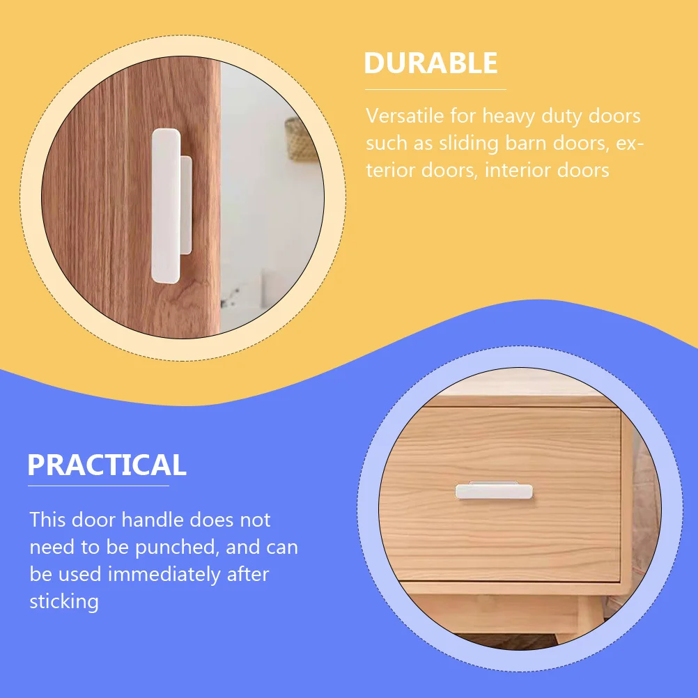 8 أزواج من المقابض اللاصقة لسحب الباب البلاستيكي للأبواب المنزلقة لا يتطلب لكمة مقبض قبضة ناعم للخارج الداخلي #3