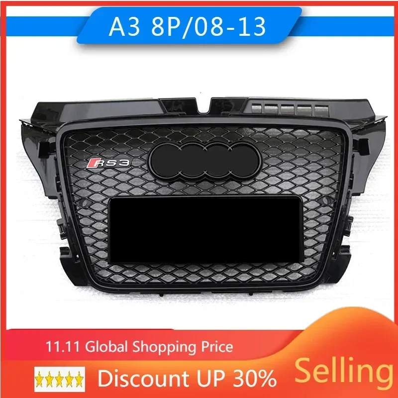 Car Front Bumper Grille Grill For 2008-2013 Audi A3 8P Refit upgrade RS3 auto Racing grills