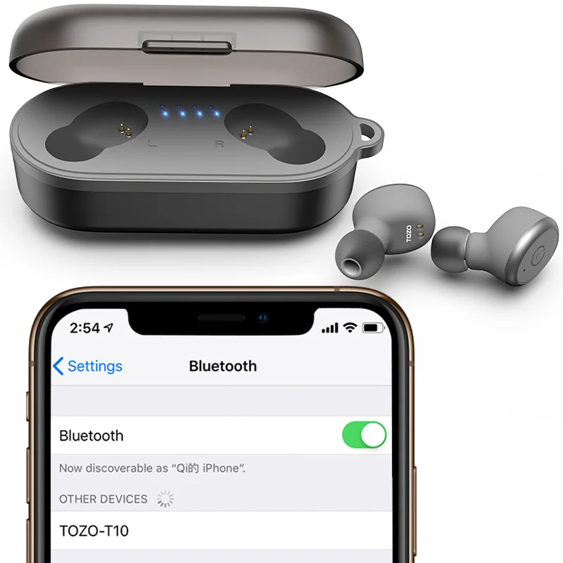 Tozo T10 Bluetooth 5.3 Oortelefoon, Draadloze Oordopjes Met Grote Bas, IPX8 Waterdicht, 45H Speeltijd, ingebouwde Microfoon Voor Sport