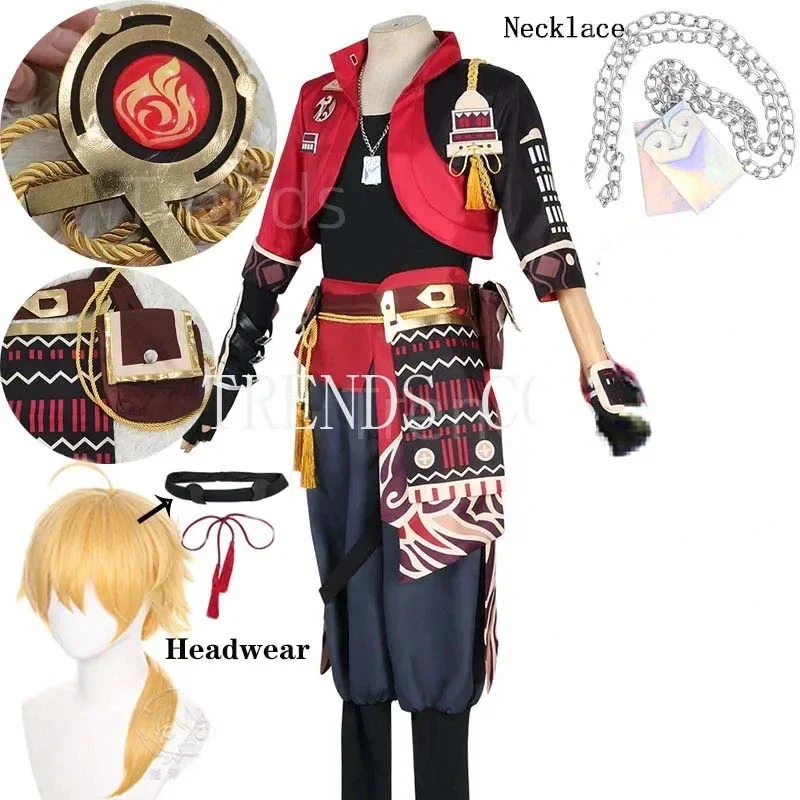 

Thoma Cosplay Costume Full Set Headwear Deluxe Suits Wig Anime Party Thoma Outfits