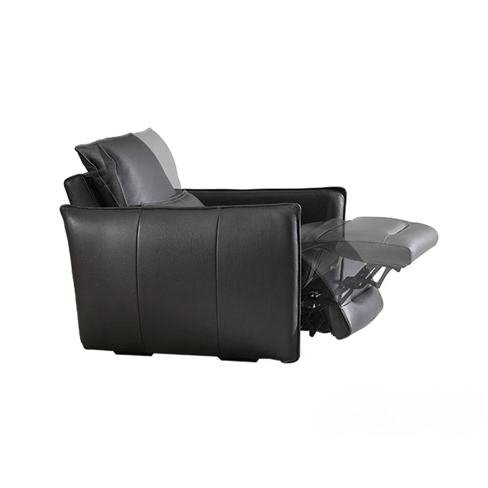 Luxury Dual Motor Genuine Leather Electric Recliner Sofa 3-Seater Power Reclining Couch Adjustable Backrest Footrest Living Room