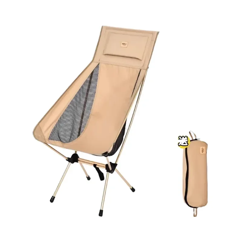 Outdoor Aluminum Portable Folding Moon Chair Small Beach Stool for Camping Fishing Garden Oxford Fabric Lightweight Furniture
