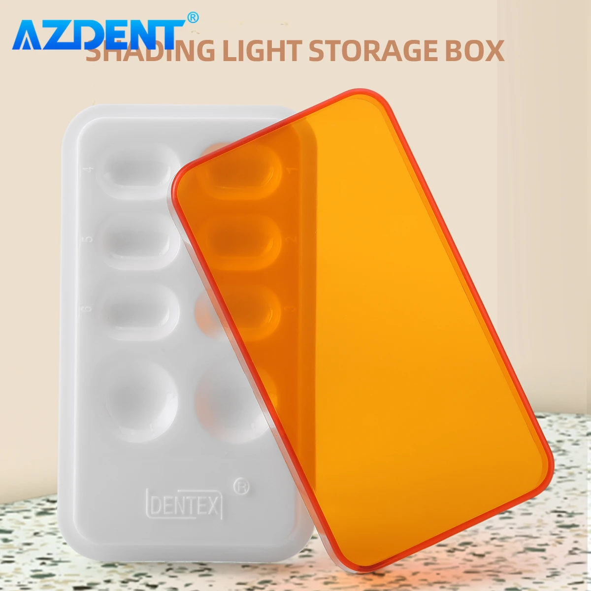 4 Holes/8 Holes Dental Veneer Storage Box AZDENT Teeth Patch Shading Light Storage Case Denture Retainer Molar Boxes Dentistry