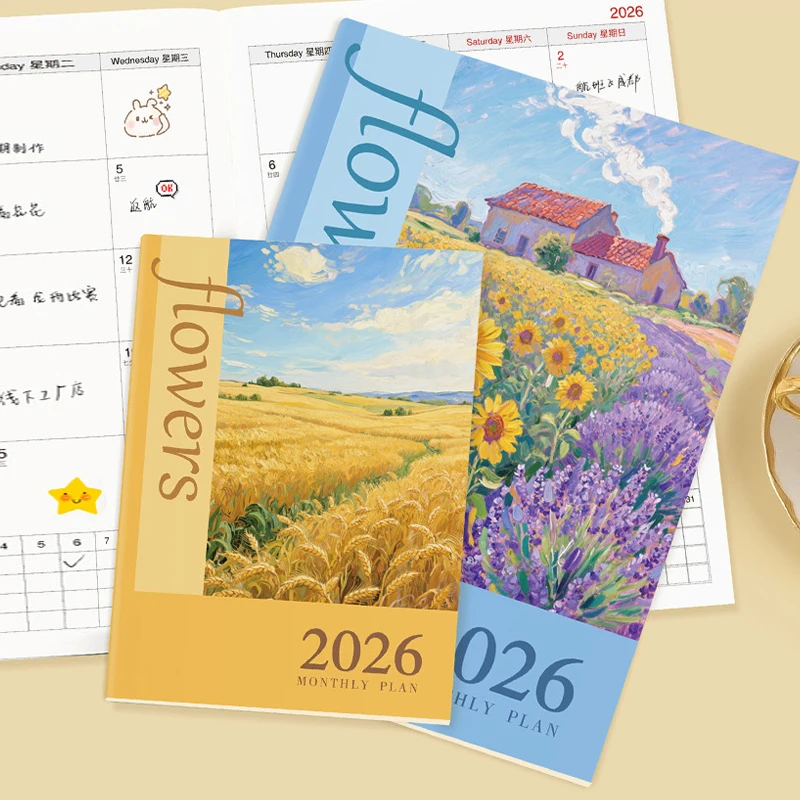 Monatliche Tagebuch-Tagebücher, wöchentliche Ziele, Gewohnheits-Tracker, Agenda-Zeitpläne, 2026, Kalender, Planer, jährliche 365-Tage-Effizienz-Notizbücher