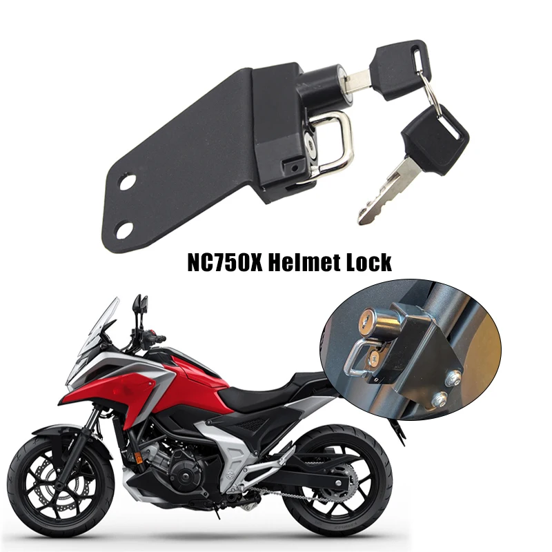 

NC750X Motorcycle Helmet Lock Side Anti-theft Security with 2 Keys For Honda NC 750X NC750 X DCT 2021 2022 2023 Accessories