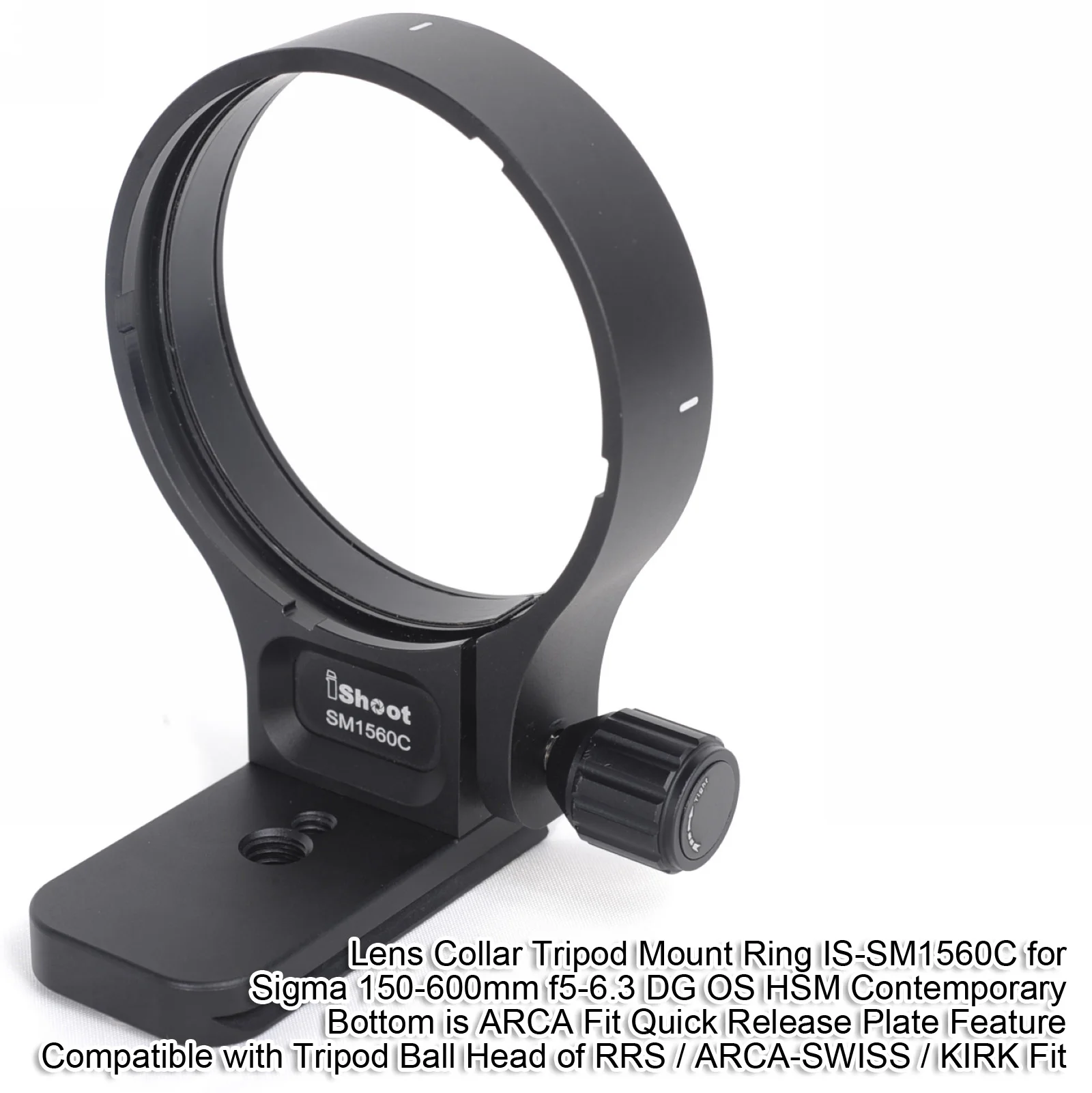 Lens Collar Support Tripod Mount Ring for Sigma 150-600mm f5-6.3 DG OS HSM Contemporary Bottom is ARCA Fit Quick Release Plate