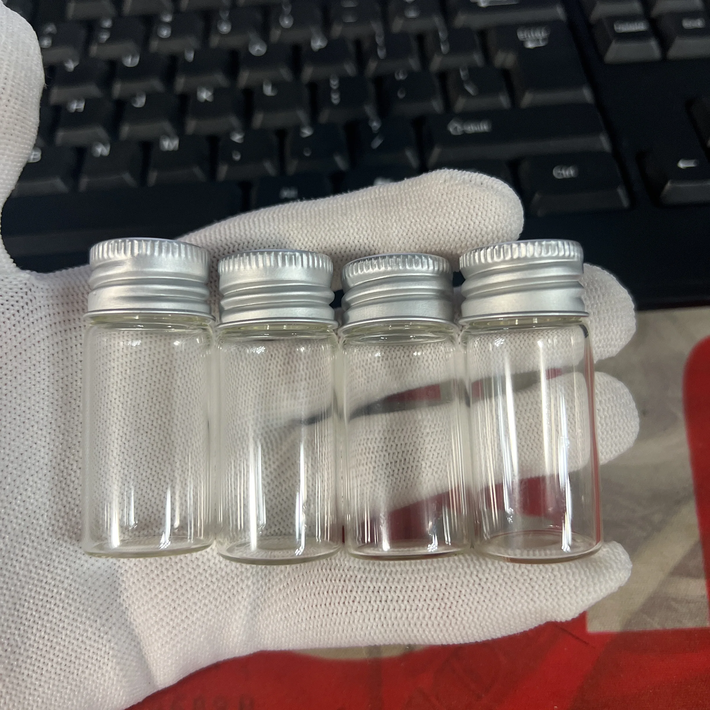 45/70/100 PCS 10ml Christmas Glass Bottles Silver Caps 13×22×50mm Mini Vials DIY Crafts Glass Jars Decorative Test tube