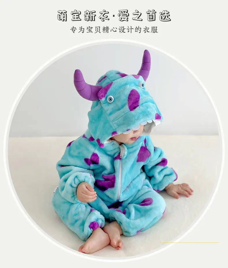 Neuer Frühlings- und Herbst-Flanell-Strampler für Neugeborene, Baby-Langarm-Warm-Pyjama, weicher Kinder- und Kleinkind-Strampler, lässige Loungewear für Kinder und Kleinkinder – Detail 3