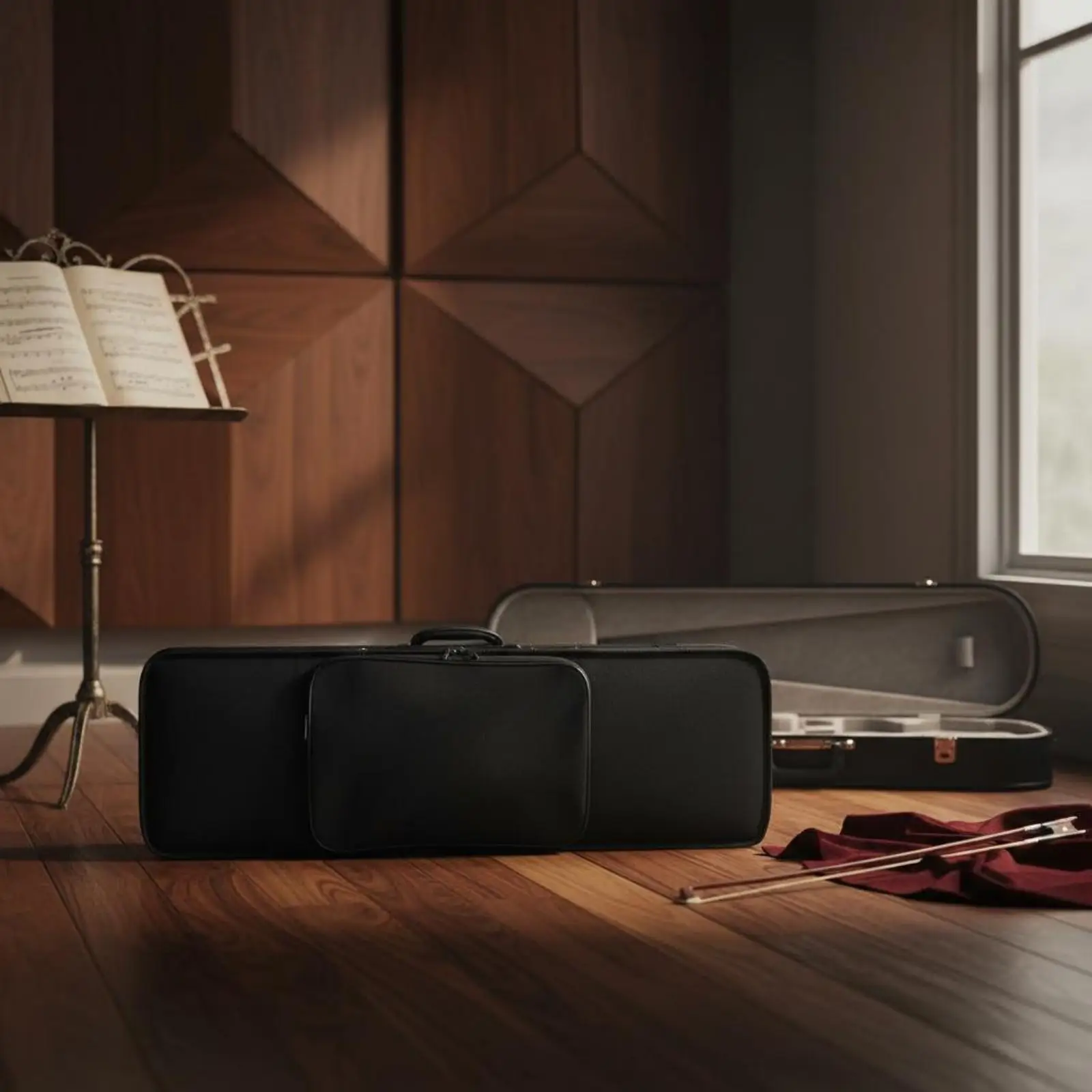 Violin Carrying Case Protective Oxford Shell Rectangular Music Gear Violin Box for Student Rehearsal