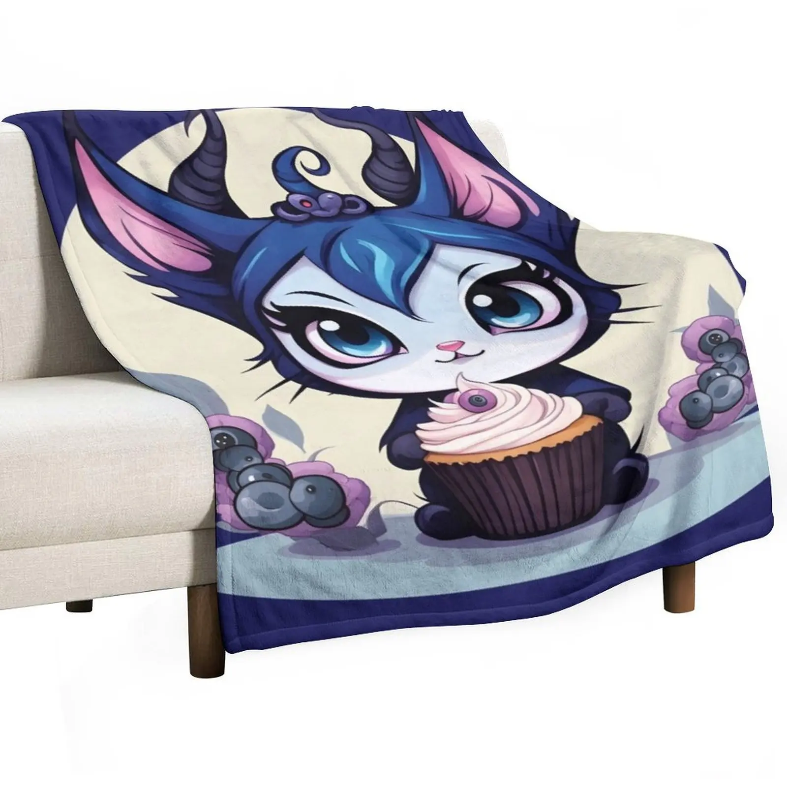 

Blueberry M Cat Throw Blanket Luxury Nap Weighted Furry Blankets