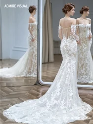 Wedding Dress Mermaid For Bride Elegant Sweetheart Neckline With Long Sleeves Off The Shoulder Custom Made Vestidos De Novias