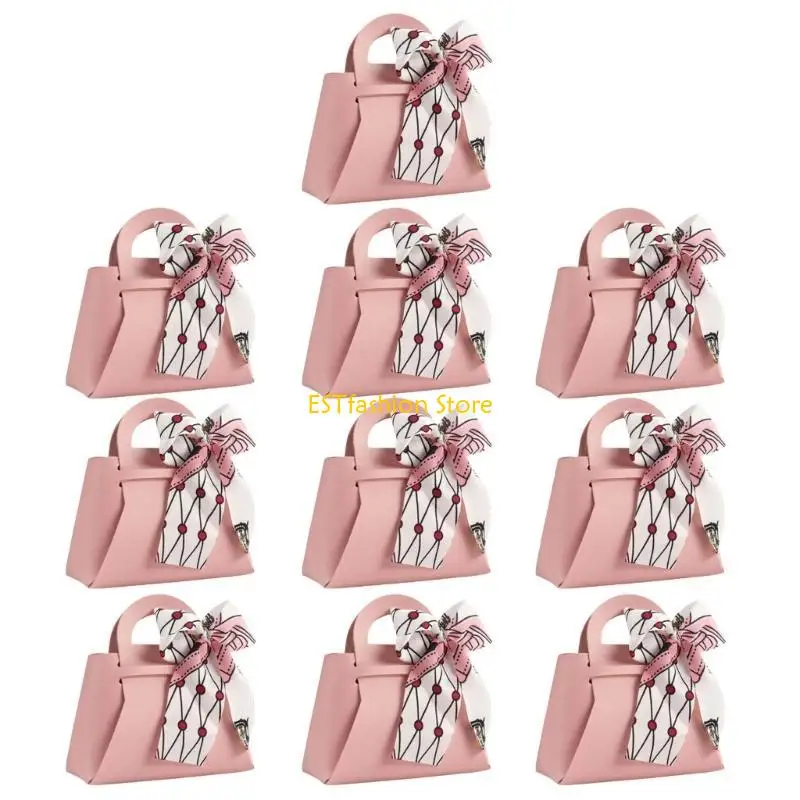 Y5GC 10 Pack Practical Leather Carry Case Small Packaging Handbag Small Packaging Box Functional Candy Bag for Candy Jewelry