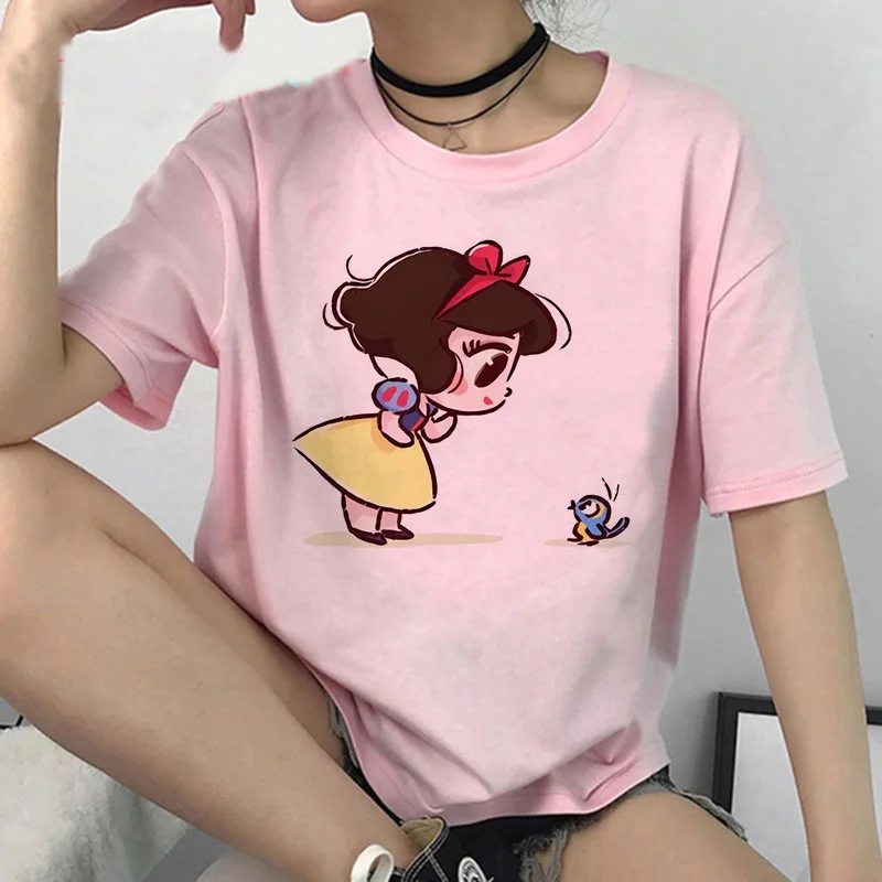 Y2k Disney Princess T Shirt Women Harajuku 90s Cute T-shirt Funny Tshirt Female Clothes Top Tee Shirt