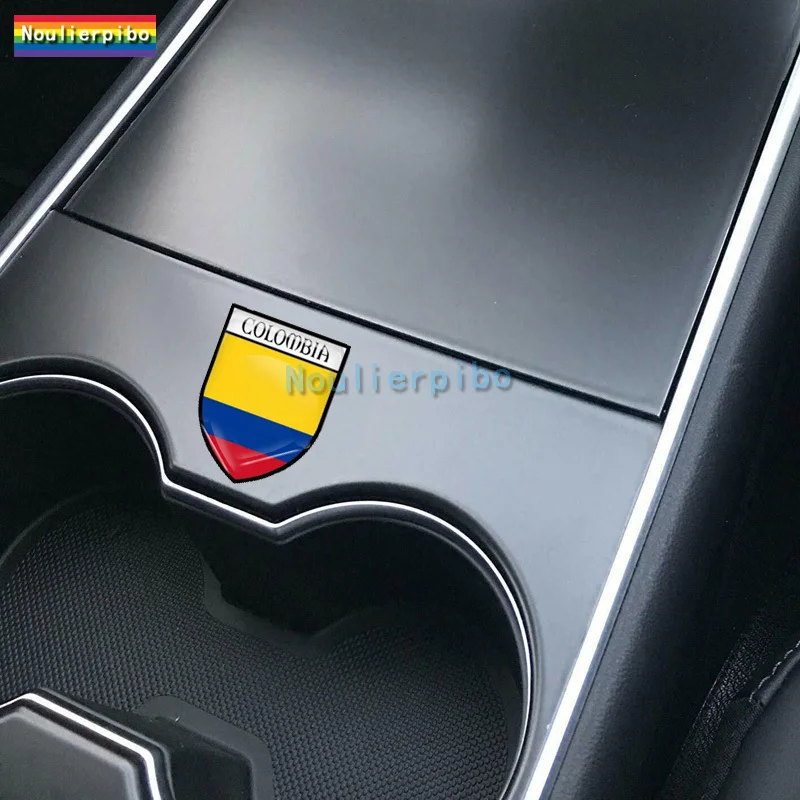 3D Epoxy Car Dome Sticker Colombia Flag National Emblem Map Car Window Bumper Motorcycle Helmet Cell Phone Vinyl Decal