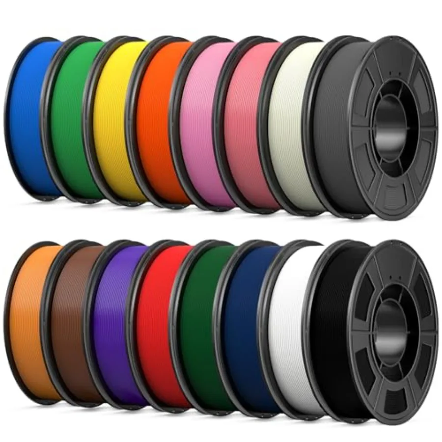 

16 Color Bundle Elite PLA+ 3D Printer Filament, Multicolor PLA+ Filament 1.75mm, Individually Vacuum Packed, 0.25kg per Spool,