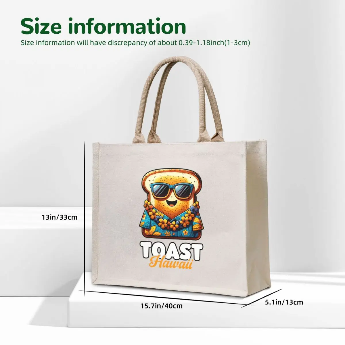 Toast Hawaii – Bread with Sunglasses and Hawaiian Shirt Tote Bag Gift bag Canvas bag for women reusable shopping bags