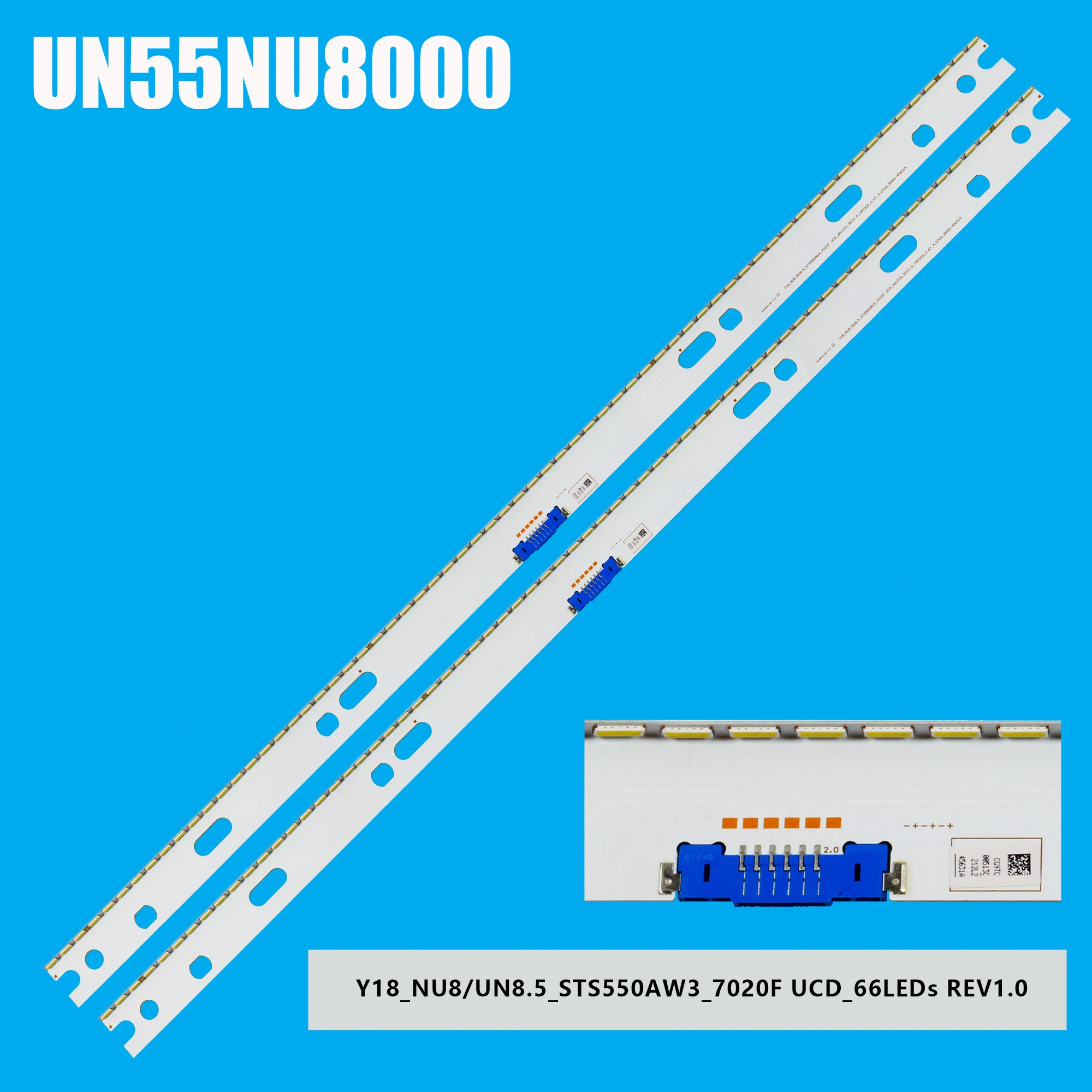 

LED Backlight strip 66 leds for BN96-45631A UN55NU8000 UN55NU800D UA55NU8000 L1_NU8_E5_CEM_S22(3)_R1.1_RBH_407060_LM41-00579A