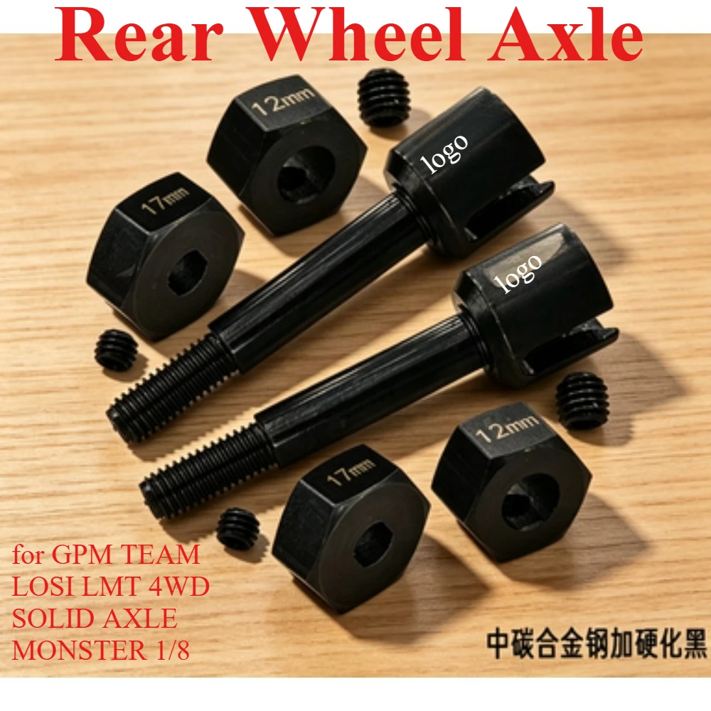 RC Rear Wheel Axle custom size Medium Carbon Alloy Steel for GPM TEAM LOSI LMT 4WD SOLID AXLE MONSTER 1/8 Truck Upgrade Parts